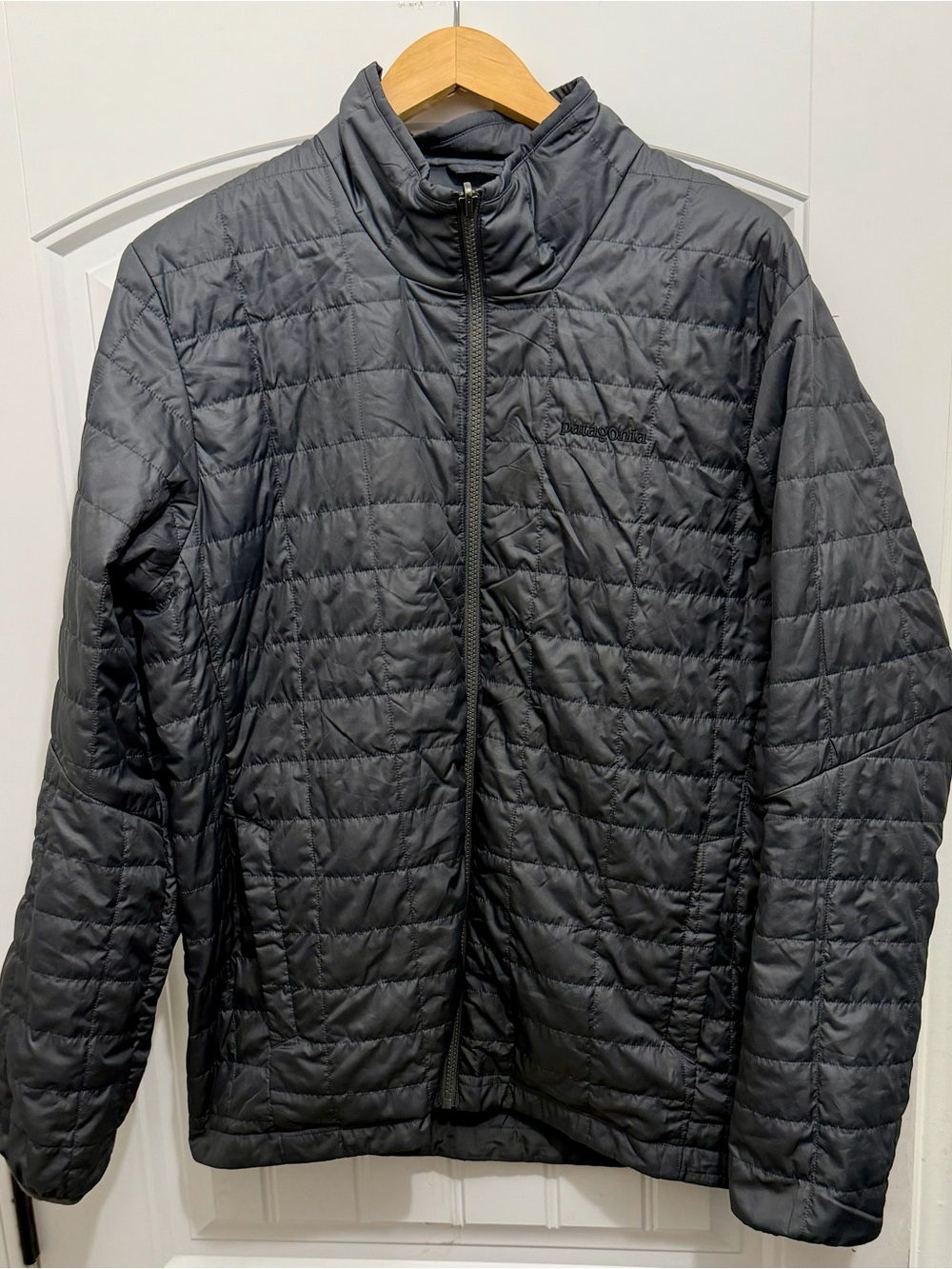 Patagonia Nano Puff Jacket Men's L Slate Gray Reversible Full-Zip Puffer